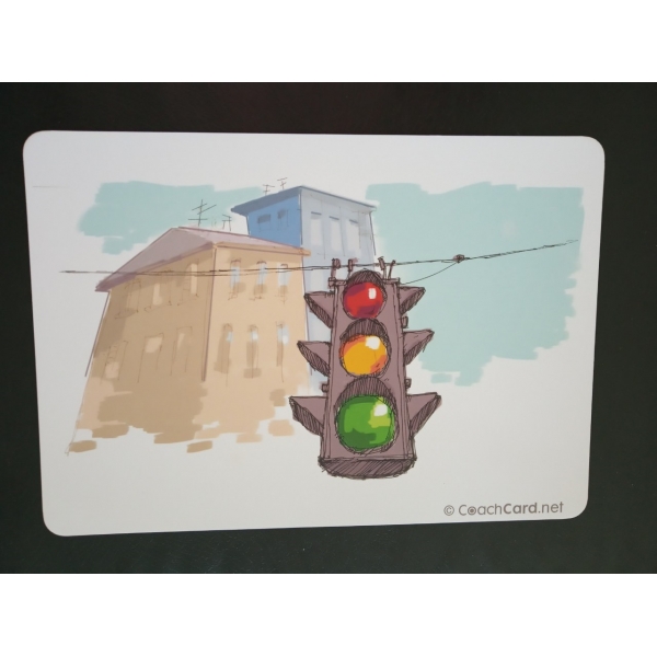 Közlekedési lámpa akciótervezés coach kártya A5-ös méretben csak képes (1 darab)